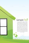 Abstract Green Coloured House with Sample Text